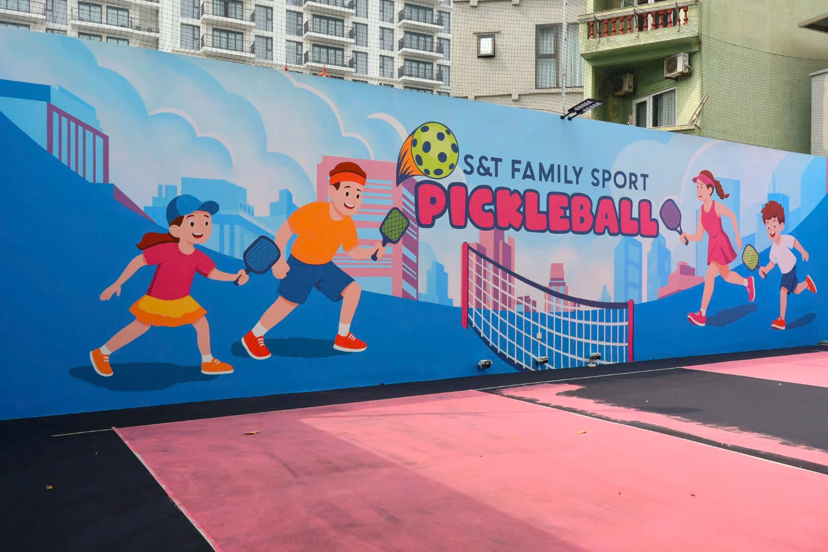 Vẽ tranh sân pickleball